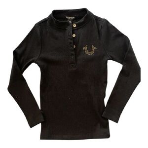 True Religion Kids Black and Gold Long Sleeve Tee